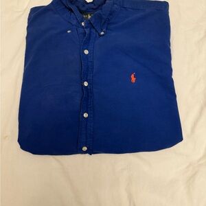 Ralph Lauren Men's Casual Blue Button Down Shirt